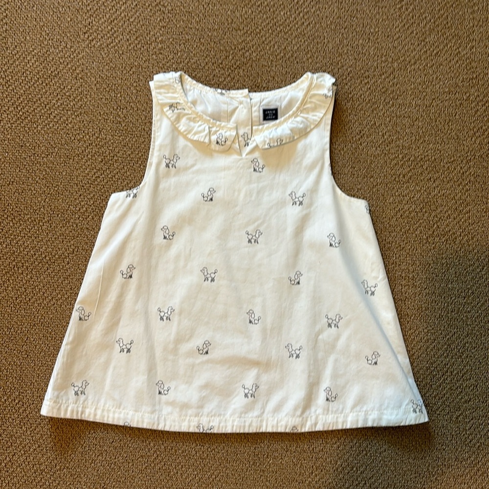 Janie and Jack Girls size 8 Poodle Shirt Chic Ruffle Cotton